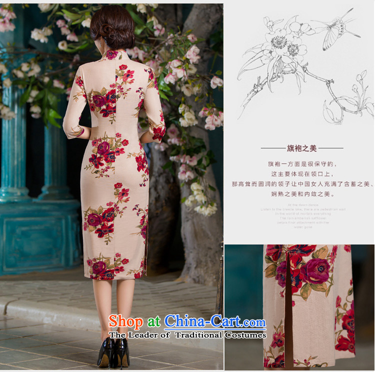 Five-sense of nostalgia for the Republic of Korea and stylish Figure Sau San improved autumn and winter new long cheongsam dress 7 cuff dress Samui Red M picture, prices, brand platters! The elections are supplied in the national character of distribution, so action, buy now enjoy more preferential! As soon as possible.