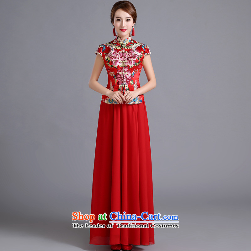 Toasting champagne dress uniform marriage qipao autumn 2015 cheongsam dress new stylish retro improvement of the Sau San red qipao female red can be made plus $30 does not return, Yi Sang Love , , , shopping on the Internet