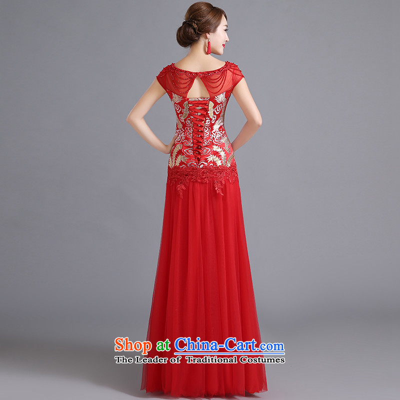 Summer 2015 new wedding dress qipao bride bows to red retro Chinese the lift mast embroidery cheongsam female RED M Yi Sang Love , , , shopping on the Internet
