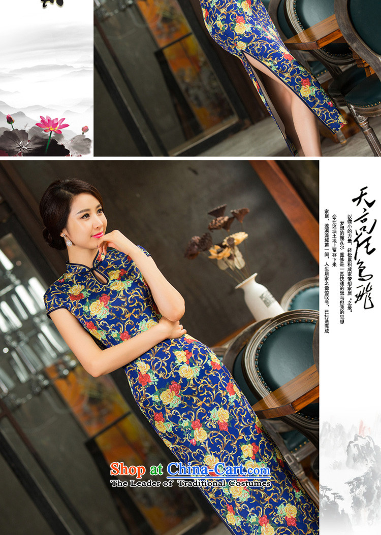 The pro-am daily Silk Cheongsam long 2015 new improved summer retro dresses larger in long autumn Ms. long M picture, prices, brand platters! The elections are supplied in the national character of distribution, so action, buy now enjoy more preferential! As soon as possible.