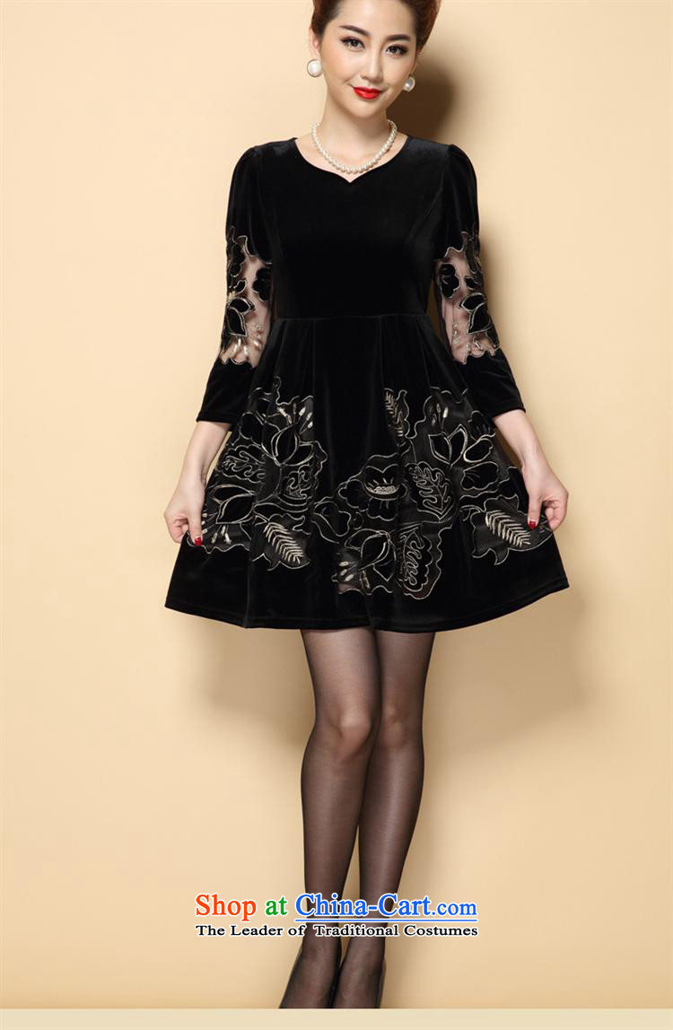 The Black Butterfly 2015 high-end of autumn, new middle-aged moms with large long-sleeved Kim velvet normal black XXL picture, prices, brand platters! The elections are supplied in the national character of distribution, so action, buy now enjoy more preferential! As soon as possible.