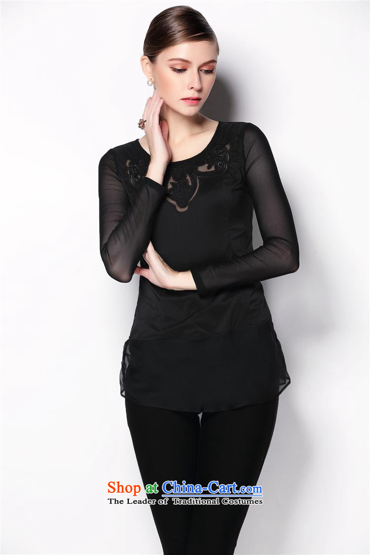 The main site of the 2014 Autumn European Women's clothes embroidery stitching Mesh long-sleeved shirt, forming the blue shirt L picture, prices, brand platters! The elections are supplied in the national character of distribution, so action, buy now enjoy more preferential! As soon as possible.