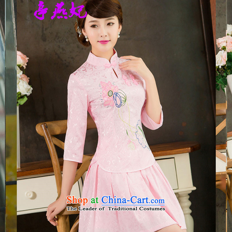 Kiosks Yin Fei  2015 Spring/Summer female new daily long-sleeved Stylish retro qipao two kit B in 1121 in white sleeves cuff S Ting Yin Fei (tingyanfei) , , , shopping on the Internet