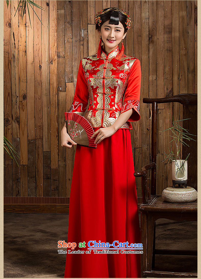 Non-you do not marry 2015 new bows services Chinese wedding dress retro longfeng improvements in use cuff Yun Jin wedding dress embroidery chiffon wedding dress red L picture, prices, brand platters! The elections are supplied in the national character of distribution, so action, buy now enjoy more preferential! As soon as possible.