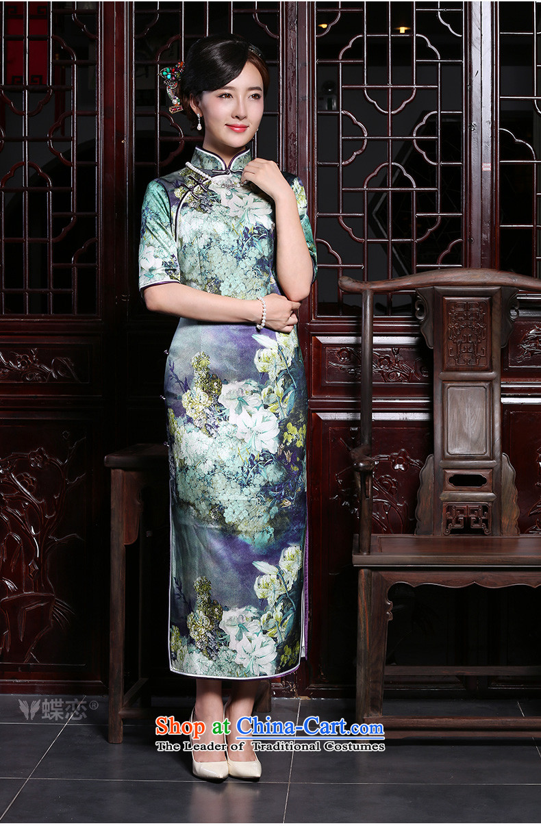 Butterfly Lovers in the autumn of 2015, new cuff retro daily silk cheongsam dress improved stylish long qipao figure XXL picture, prices, brand platters! The elections are supplied in the national character of distribution, so action, buy now enjoy more preferential! As soon as possible.