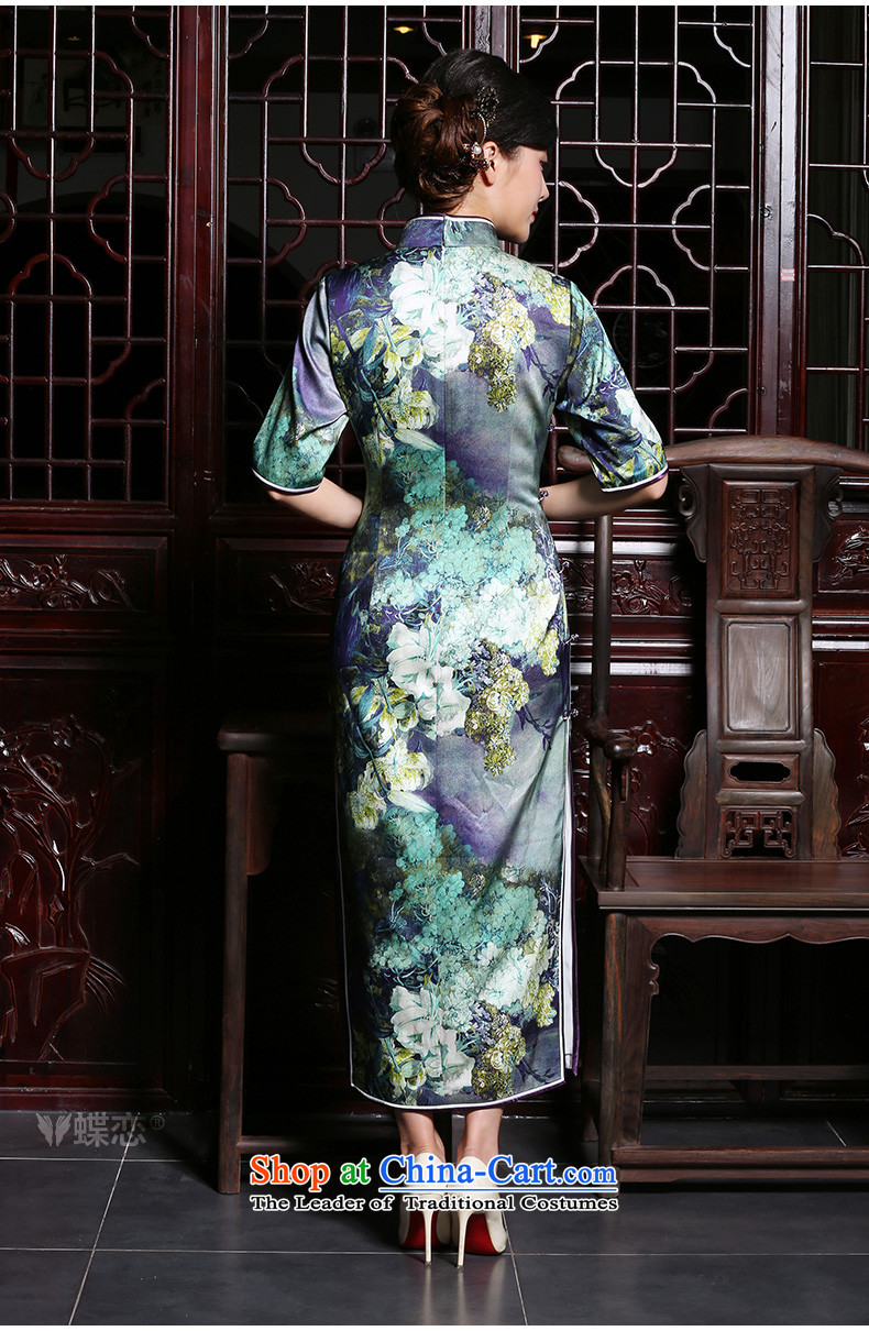 Butterfly Lovers in the autumn of 2015, new cuff retro daily silk cheongsam dress improved stylish long qipao figure XXL picture, prices, brand platters! The elections are supplied in the national character of distribution, so action, buy now enjoy more preferential! As soon as possible.