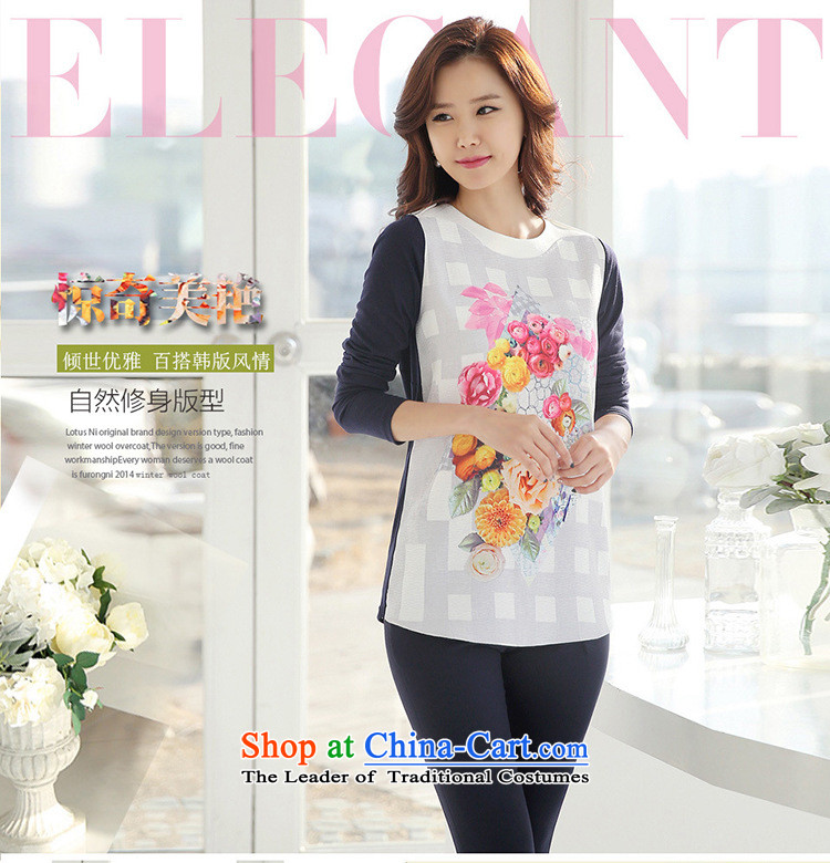 Hami 2015 autumn and winter new Korean Style Boxed Baihua stamp relaxd mother larger women wear shirts female T-shirt picture color pictures, prices, S brand platters! The elections are supplied in the national character of distribution, so action, buy now enjoy more preferential! As soon as possible.