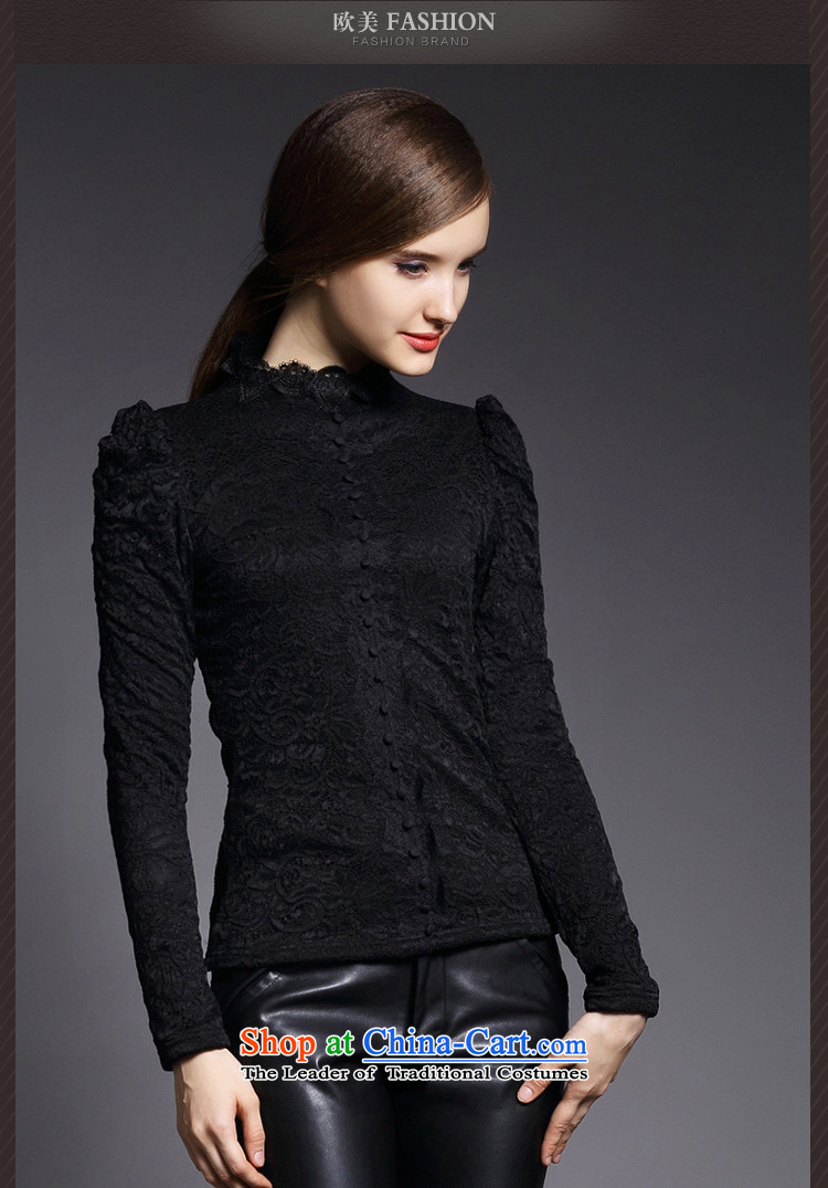 The European site and stylish Hamilton of autumn and winter lace long-sleeved shirt with lint-free thick forming the women s black pictures, WN2241 price, brand platters! The elections are supplied in the national character of distribution, so action, buy now enjoy more preferential! As soon as possible.