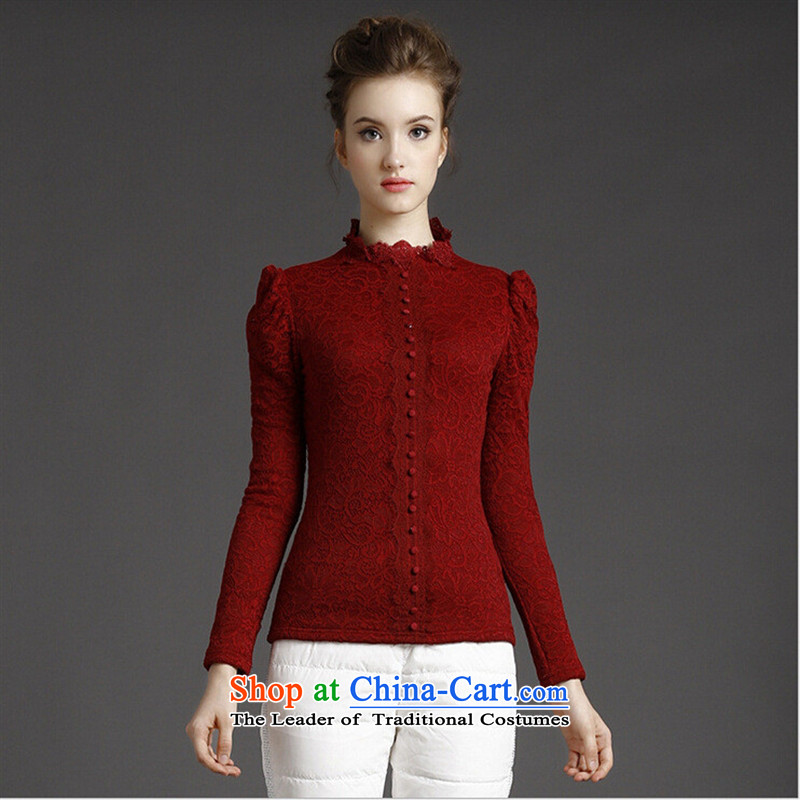 The European site and stylish Hamilton of autumn and winter lace long-sleeved shirt with lint-free thick forming the women s blue rain WN2241 Black Butterfly according to , , , shopping on the Internet