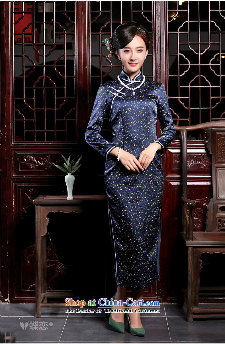 Butterfly Lovers 2015 Autumn new long-sleeved long), improved cheongsam dress Stylish retro Silk Cheongsam figure S picture, prices, brand platters! The elections are supplied in the national character of distribution, so action, buy now enjoy more preferential! As soon as possible.