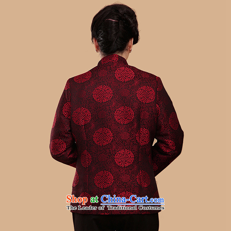 The Cave of the elderly 15 autumn and winter new moms replacing Ms. macrame folder cotton jacket Tang Chinese female N2070 Ms. macrame folder)/red XXL, cotton to the Cave of the elderly has been pressed shopping on the Internet