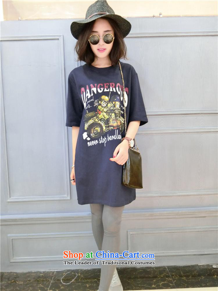 Ya-ting stylish shops 2015 Autumn replacing the new Korean version of T-shirts, cuff round-neck collar loose long cartoon figure forming the Pure cotton T-shirts are black code pictures, prices, brand platters! The elections are supplied in the national character of distribution, so action, buy now enjoy more preferential! As soon as possible.