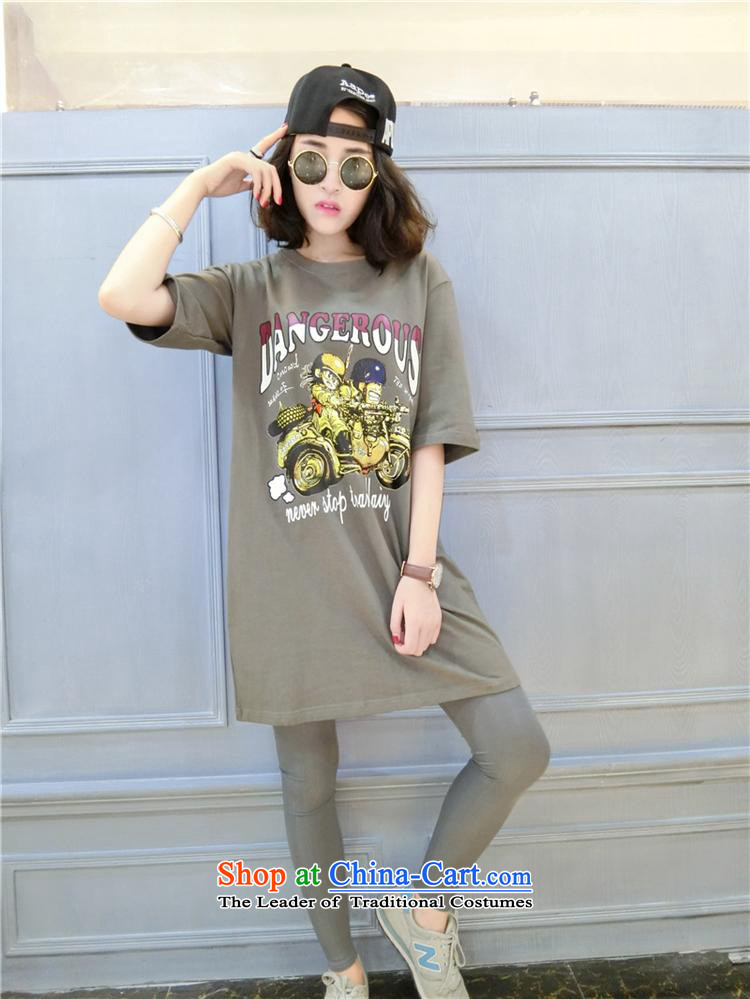 Ya-ting stylish shops 2015 Autumn replacing the new Korean version of T-shirts, cuff round-neck collar loose long cartoon figure forming the Pure cotton T-shirts are black code pictures, prices, brand platters! The elections are supplied in the national character of distribution, so action, buy now enjoy more preferential! As soon as possible.