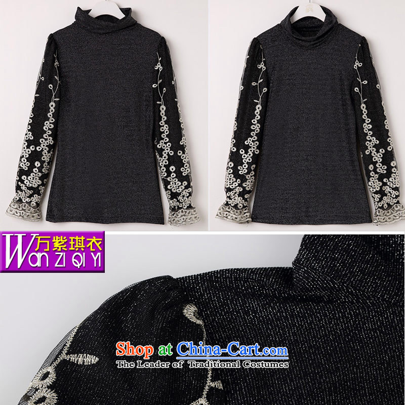 Install the latest Autumn 2015 Hamilton, the Korean women's long-sleeved chain link fence engraving long-sleeved shirt, forming the women's T-shirt , black girl butterfly according to , , , Blue rain shopping on the Internet
