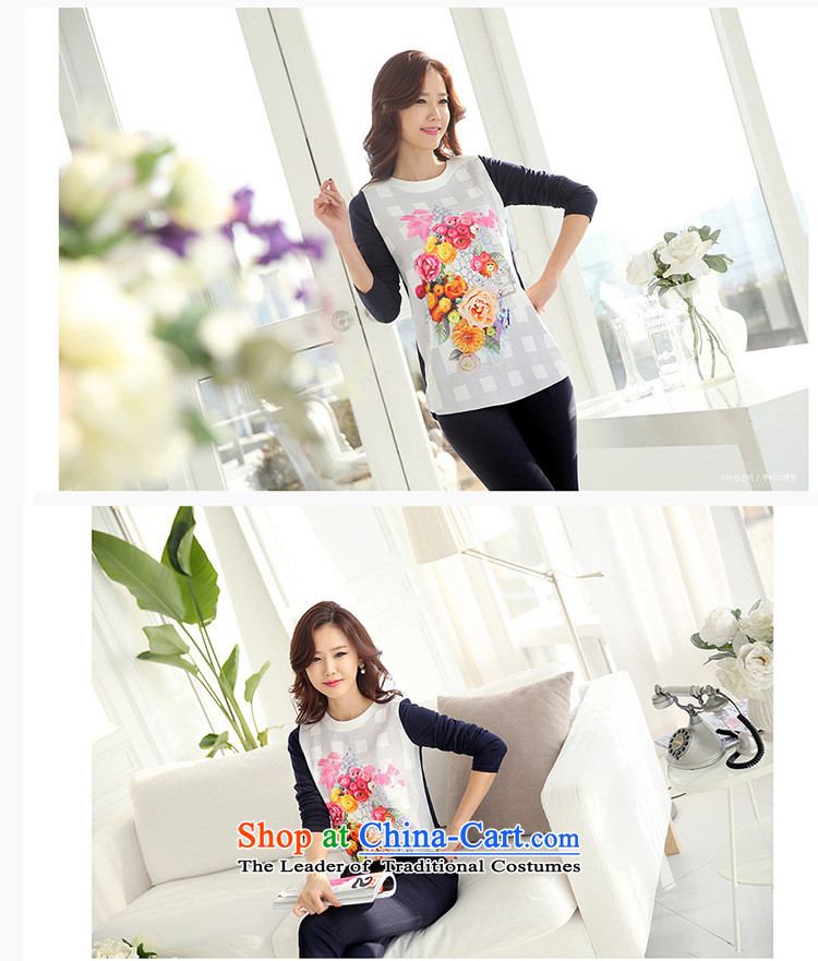 The main 2015 autumn and winter new Korean Style Boxed Baihua stamp relaxd mother larger women wear shirts female T-shirt picture color L photo, prices, brand platters! The elections are supplied in the national character of distribution, so action, buy now enjoy more preferential! As soon as possible.