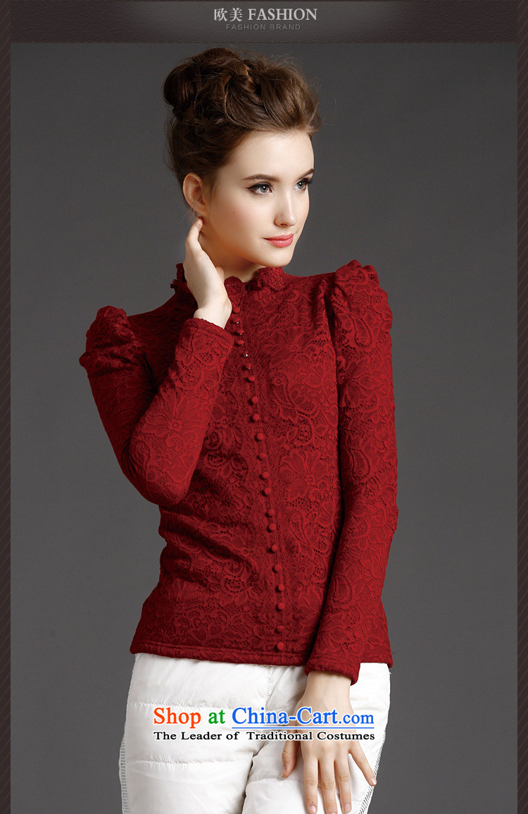 The main European site stylish autumn and winter lace long-sleeved shirt with lint-free thick forming the women WN2241 RED XL Photo, prices, brand platters! The elections are supplied in the national character of distribution, so action, buy now enjoy more preferential! As soon as possible.