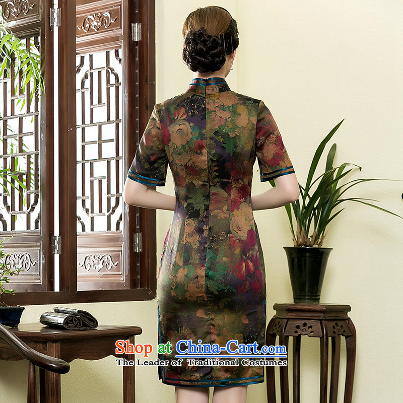 The seal of the Summer 2015 new retro-cloud Silk Cheongsam improved manually by Ms. cheongsam dress photo color XXXL, seal decreased by , , , shopping on the Internet