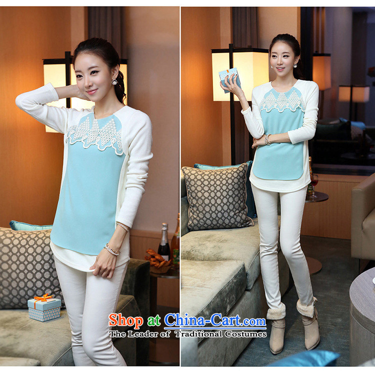 The main new products fall 2015 Korean fashion boutiques, a woman knocked color stitching long-sleeved sweater knit-to-female white S picture, prices, brand platters! The elections are supplied in the national character of distribution, so action, buy now enjoy more preferential! As soon as possible.