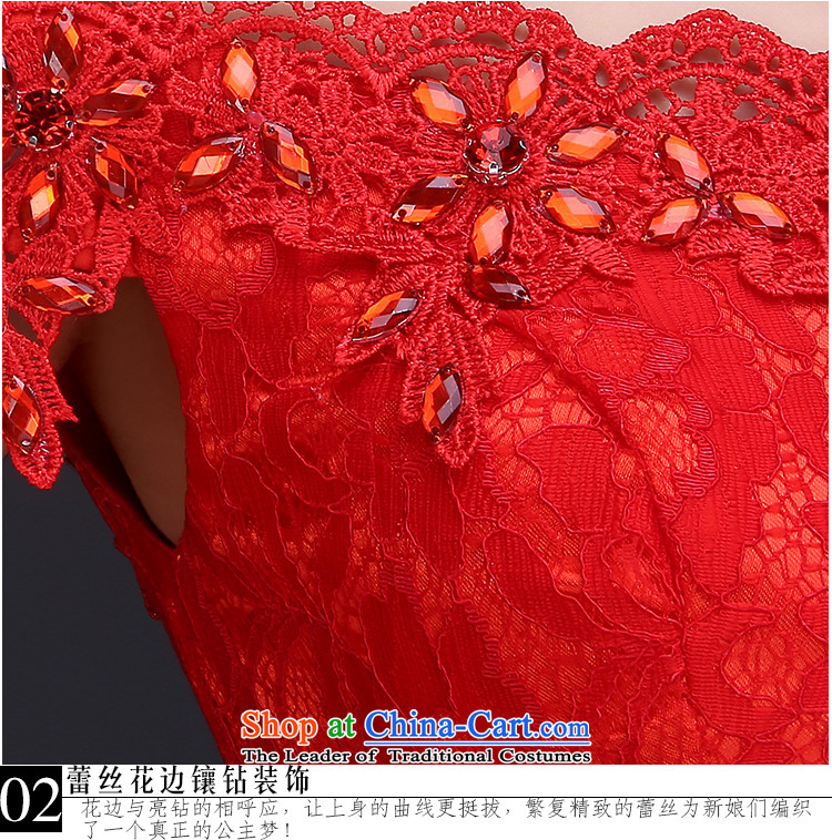 Time Service Bridal Autumn Syria bows stylish cheongsam dress 2015 new improved crowsfoot wedding dress long red short-sleeved cheongsam dress autumn red L picture, prices, brand platters! The elections are supplied in the national character of distribution, so action, buy now enjoy more preferential! As soon as possible.