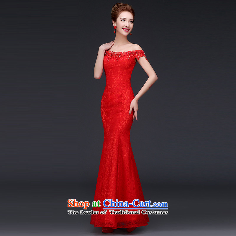 Time Service Bridal Autumn Syria bows stylish cheongsam dress 2015 new improved crowsfoot wedding dress long red short-sleeved cheongsam dress red L, Fall time Syrian shopping on the Internet has been pressed.
