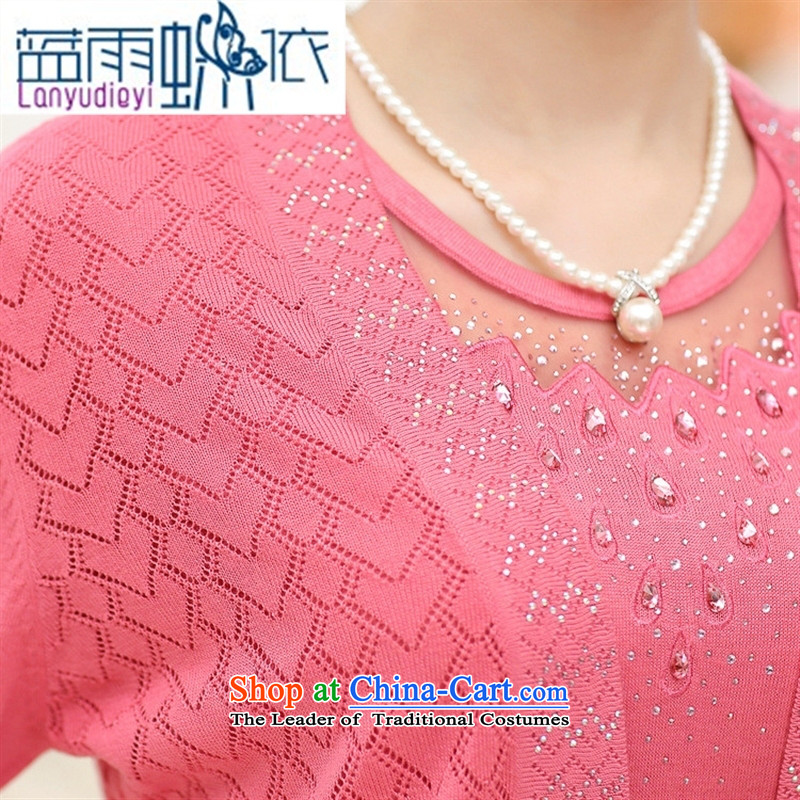 Ya-ting shop in older women wear long-sleeved new boxed autumn really two large middle-aged mother blouses two kits knitting cardigan pink 115 Blue rain butterfly according to , , , shopping on the Internet