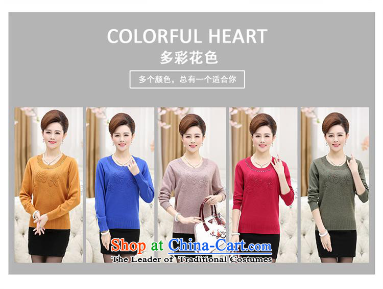 Shop 2015, Ya-ting of older women's large load on the fall of mother, forming the liberal shirt sweater round-neck collar solid color yellow Knitted Shirt 110 pictures, prices, brand platters! The elections are supplied in the national character of distribution, so action, buy now enjoy more preferential! As soon as possible.