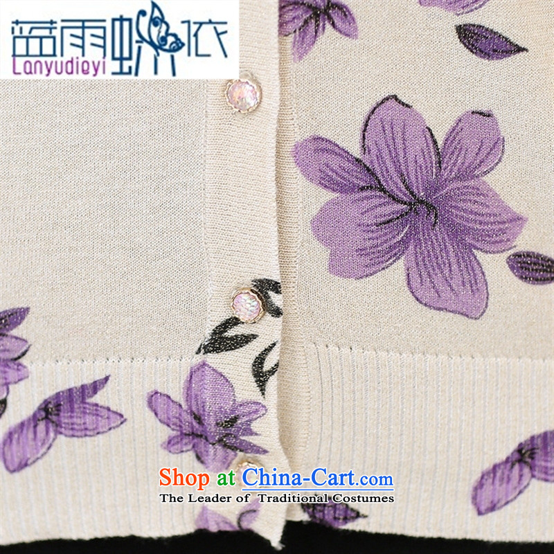 Ya-ting Shop Boxed new autumn 2015 middle-aged female replace V style boxed long-sleeved elderly mother clothes knitting cardigan sweater pink 115 Blue rain butterfly according to , , , shopping on the Internet