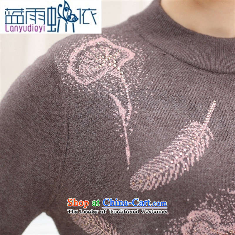 Ya-ting shop autumn and winter new thickening of older persons in the larger mother load sweater Cashmere wool Knitted Shirt, forming the hedging of red 115, sweater blue rain butterfly according to , , , shopping on the Internet
