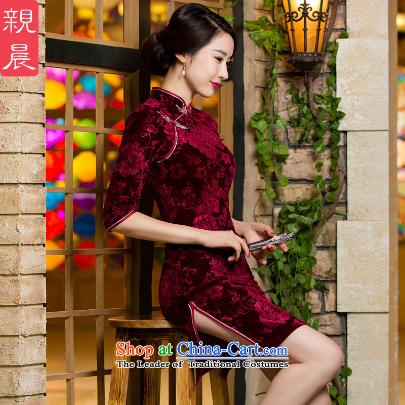 Wedding In mother Kim scouring pads qipao older upscale short of autumn dresses wedding dress code in the short-sleeved) S pro-am , , , shopping on the Internet