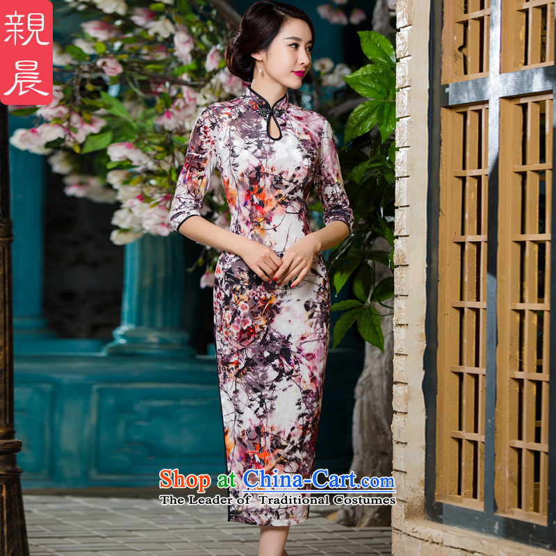 The elderly in 2015 new load mother autumn upscale large scouring pads in the Kim long-sleeved cheongsam dress wedding dress photo color 3XL-- ten days shipment, the pro-am , , , shopping on the Internet