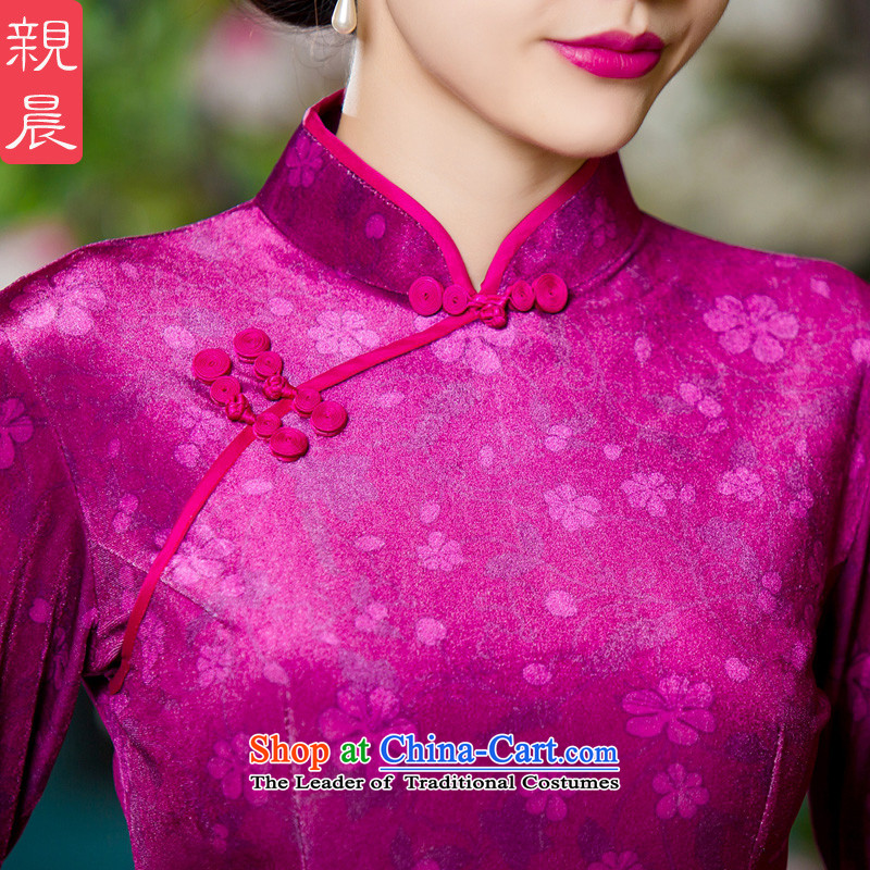 The elderly in 2015 new load mother autumn wedding dress large cheongsam dress SHORT SLEEVES) scouring pads cheongsam picture color Kim 3XL, pro-am , , , shopping on the Internet