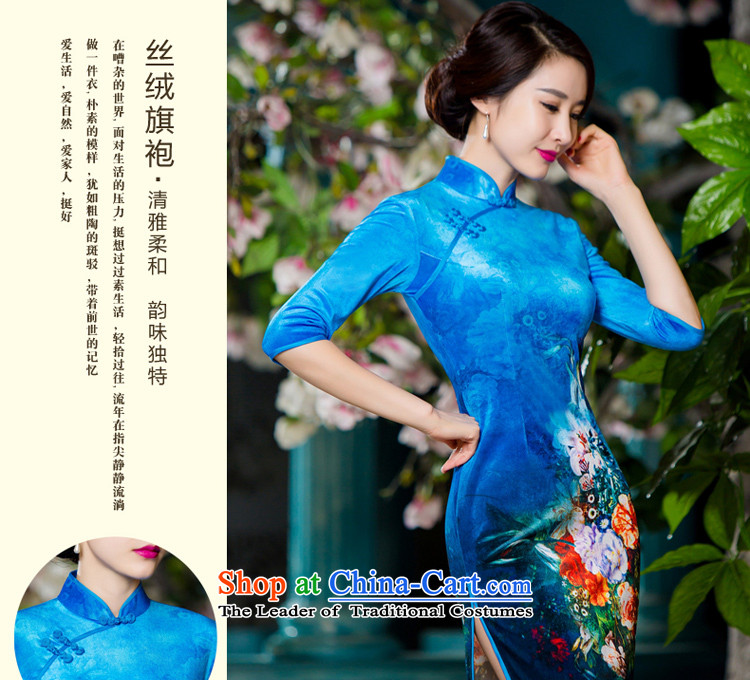 The elderly in the mother with scouring pads in the skirt qipao Kim cuff wedding-dress short skirt, large new autumn 2015 picture color pictures, prices, XL brand platters! The elections are supplied in the national character of distribution, so action, buy now enjoy more preferential! As soon as possible.