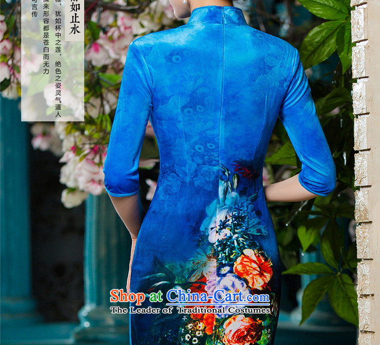 The elderly in the mother with scouring pads in the skirt qipao Kim cuff wedding-dress short skirt, large new autumn 2015 picture color pictures, prices, XL brand platters! The elections are supplied in the national character of distribution, so action, buy now enjoy more preferential! As soon as possible.