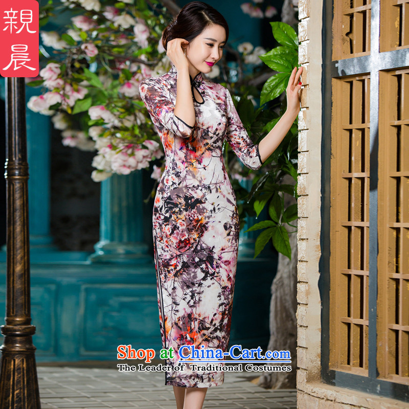 The elderly in 2015 new load mother autumn in large plush high long-sleeved cheongsam dress wedding dress photo color S pro-am , , , shopping on the Internet