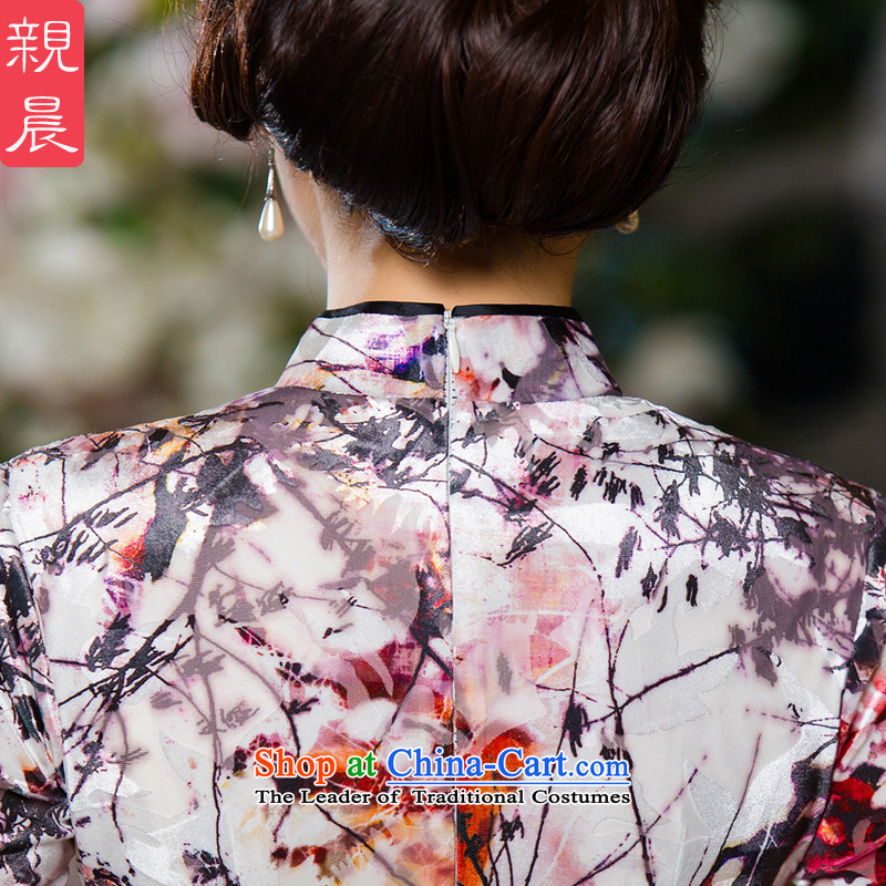 The elderly in 2015 new load mother autumn in large plush high long-sleeved cheongsam dress wedding dress photo color S pro-am , , , shopping on the Internet