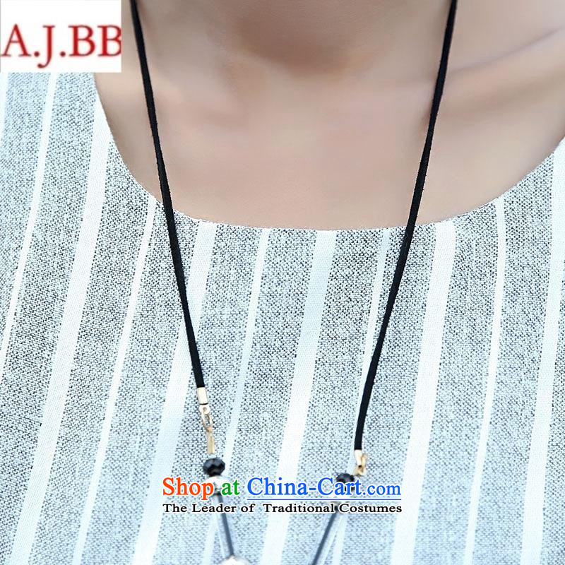 Orange Tysan * autumn replacing trend new elegant graphics thin round-neck collar bubble long-sleeved temperament elegant stripes with two kits necklace black XL,A.J.BB,,, shopping on the Internet
