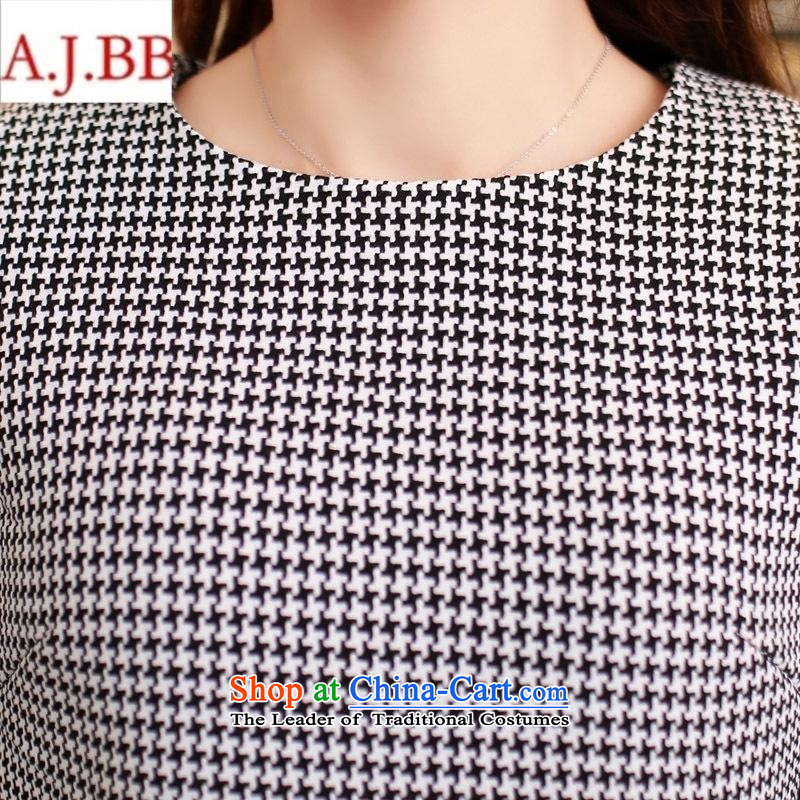 Orange Tysan *2015 fall inside the new women's stylish Korean round-neck collar long-sleeved latticed Sau San two kits lactation custom dark port white M,A.J.BB,,, shopping on the Internet