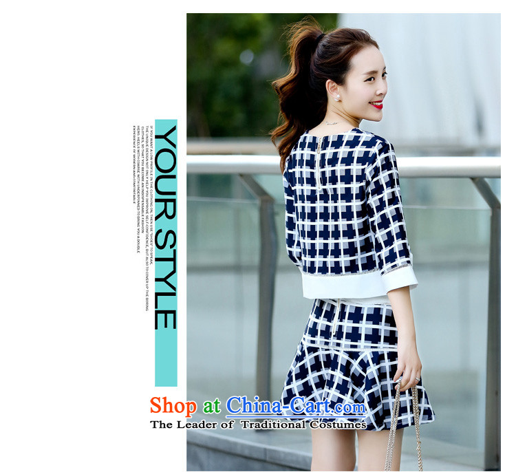 Orange Tysan * autumn new for women Korean lactation plaid round-neck collar 7 sleeved shirt + high waist video thin skirts two kits black and white checkered picture L, prices, brand platters! The elections are supplied in the national character of distribution, so action, buy now enjoy more preferential! As soon as possible.