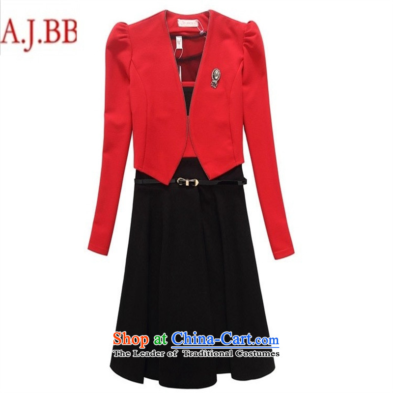 Orange Tysan *2015 new fall inside the vocational skirt long-sleeved video thin two kits skirt the nursing period for larger dress kit redcoats + black frocks L,A.J.BB,,, shopping on the Internet