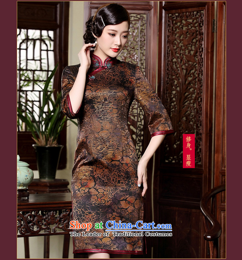 The fall of the seal) Ms. cuff cheongsam dress retro-cloud yarn silk short, manually upgrading the skirt picture color pictures, prices, XXXL brand platters! The elections are supplied in the national character of distribution, so action, buy now enjoy more preferential! As soon as possible.