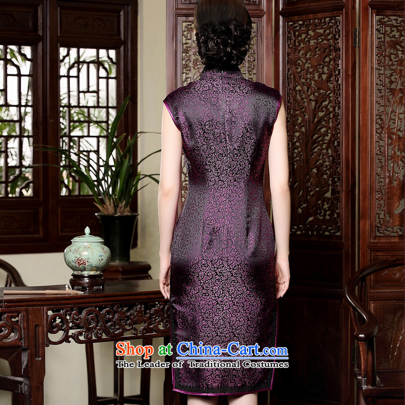 The seal of the new high-end manually elegant retro-day improved banquet dresses qipao Ms. short skirt, purple, XL, seal decreased by , , , shopping on the Internet