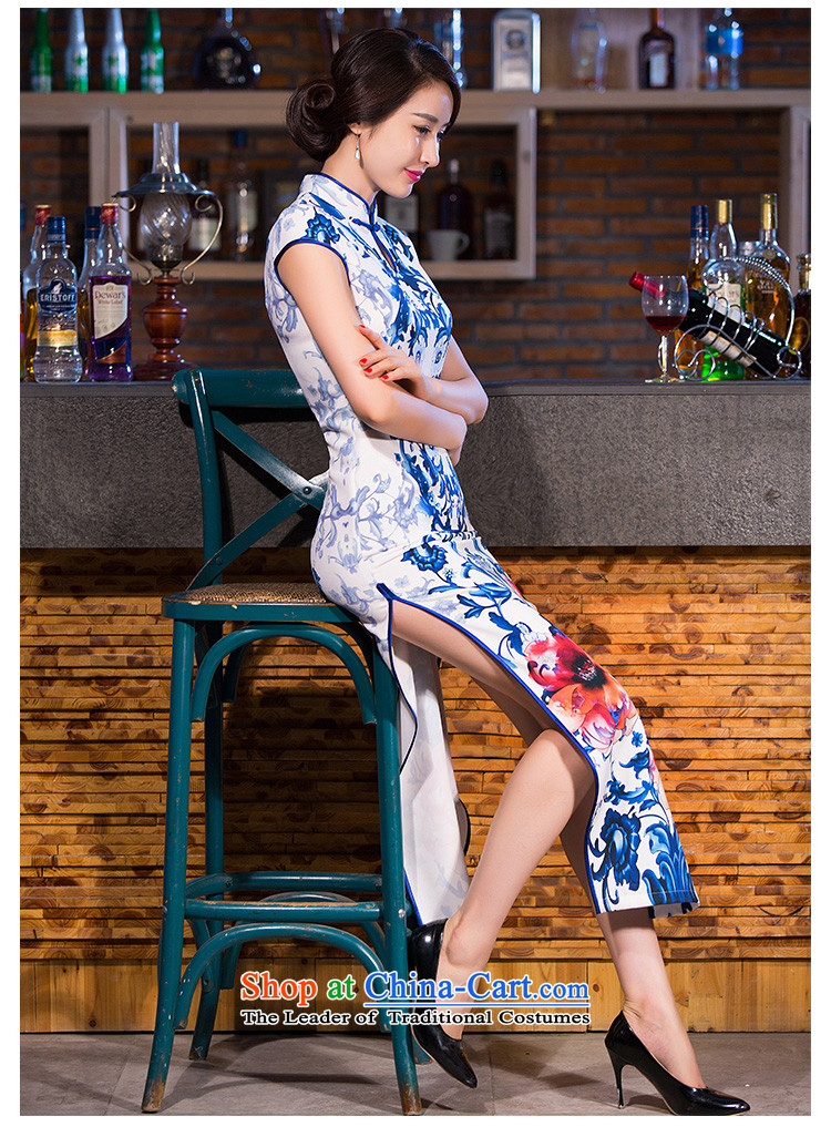 The cross-Sha Ling smoke porcelain cheongsam look retro qipao length skirts new daily improved cheongsam dress in long cheongsam dress Q 270 White M picture, prices, brand platters! The elections are supplied in the national character of distribution, so action, buy now enjoy more preferential! As soon as possible.