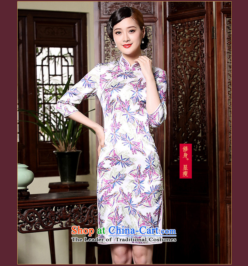 The fall of the new seal 7. Short-sleeved qipao retro improved daily, silk cheongsam dress herbs extract picture color S picture, prices, brand platters! The elections are supplied in the national character of distribution, so action, buy now enjoy more preferential! As soon as possible.