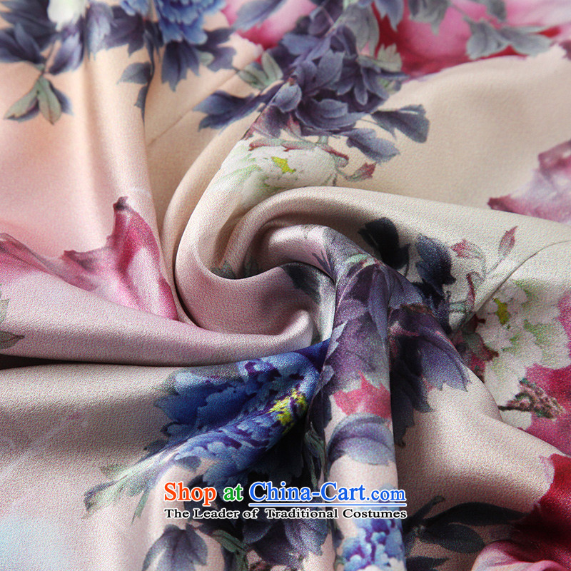 The principle of nostalgia for the improvement of the seal lace short edge) in the ordinary course of the Cuff qipao skirt Silk Cheongsam Ms. stamp dresses picture color L, seal decreased by , , , shopping on the Internet