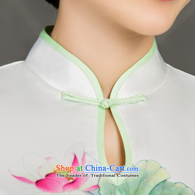 I should be grateful if you would have the dream of 2015 Autumn 歆 long cheongsam long cheongsam dress retro new improved cheongsam dress M10016 white ink 歆 M (MOXIN) , , , shopping on the Internet