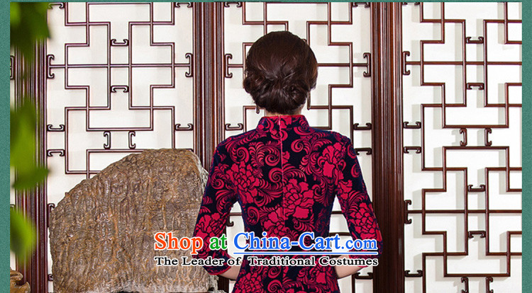 The cross-SA-ching 2015 Autumn load velvet rattan qipao retro style 7 cuff from older new moms qipao skirt replacing cheongsam dress Q 097 dark red L picture, prices, brand platters! The elections are supplied in the national character of distribution, so action, buy now enjoy more preferential! As soon as possible.
