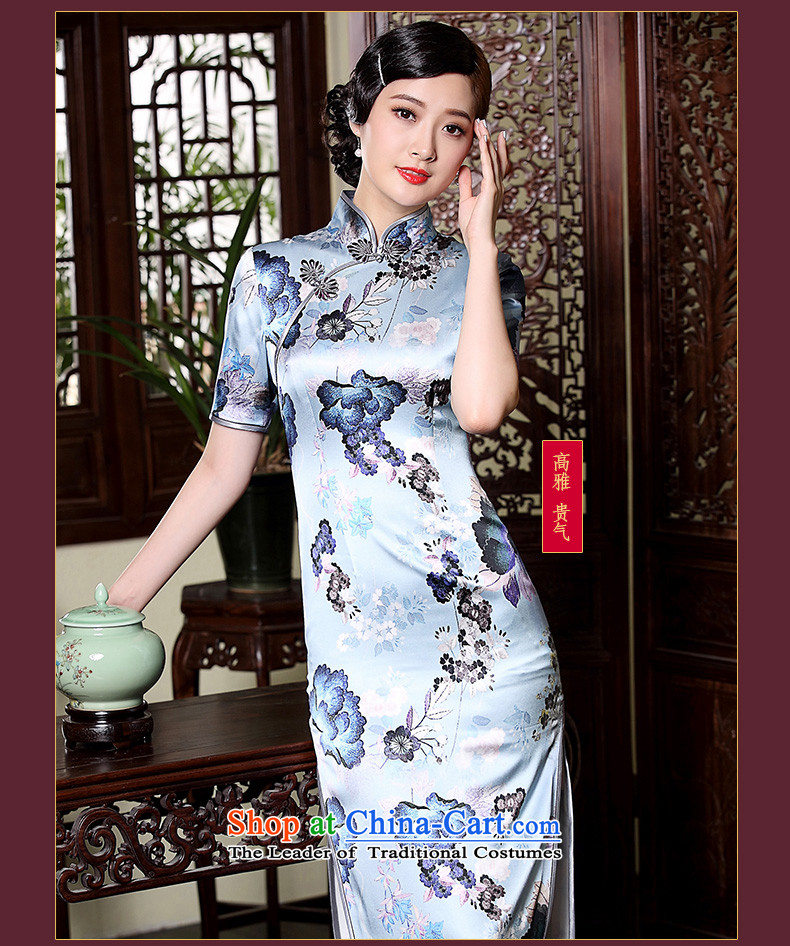 Seal of new autumn 2015 heavyweight silk improved-long qipao gown elegant reminiscent of the dresses picture color pictures, prices, XXL brand platters! The elections are supplied in the national character of distribution, so action, buy now enjoy more preferential! As soon as possible.