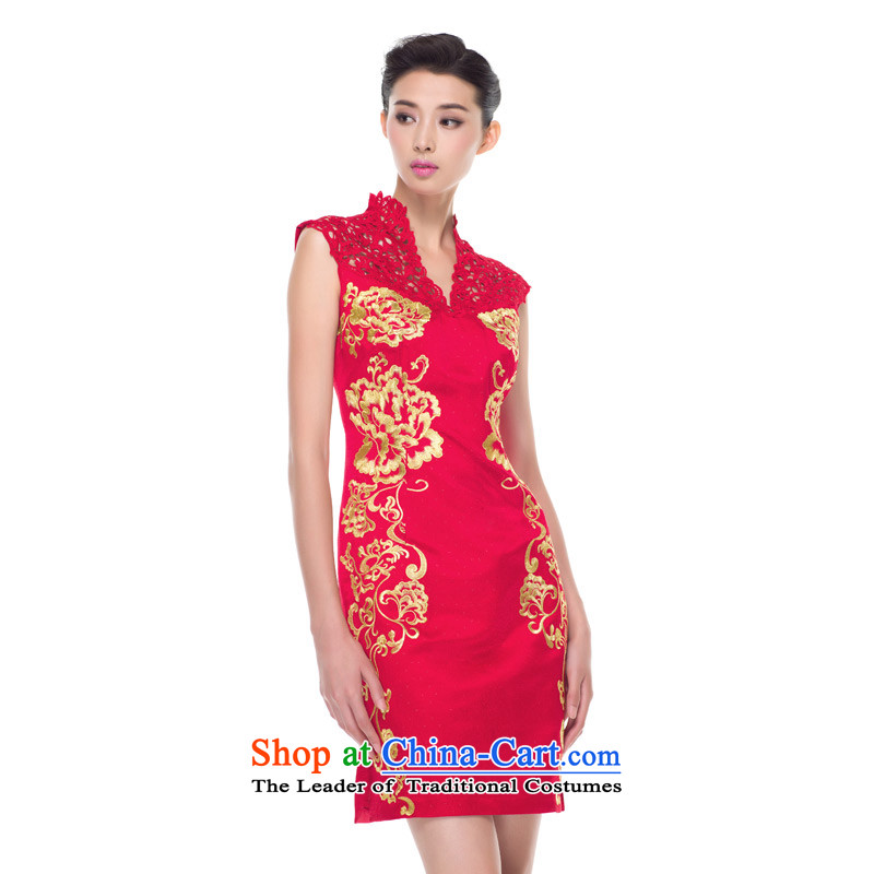 The 2015 autumn wood really new products embroidery engraving the ephod of Yun Jin qipao bride bows services marriage 42793 04 deep red wood really a , , , S, shopping on the Internet