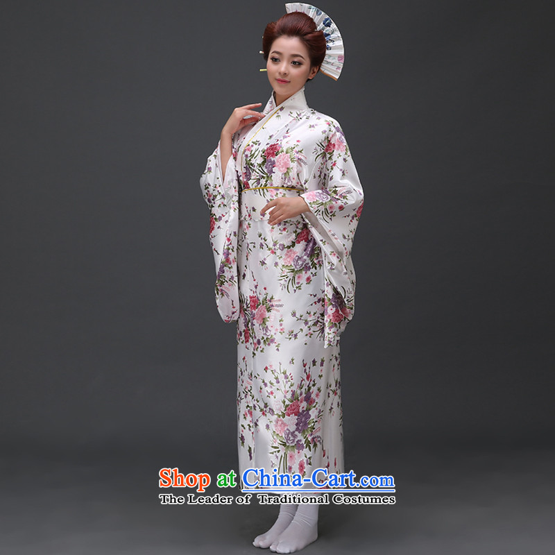 Energy Tifi Li Japanese kimonos new national lady Japanese cherry blossoms kimono temperament is stylish white L, Royal will (yuumuu) , , , shopping on the Internet