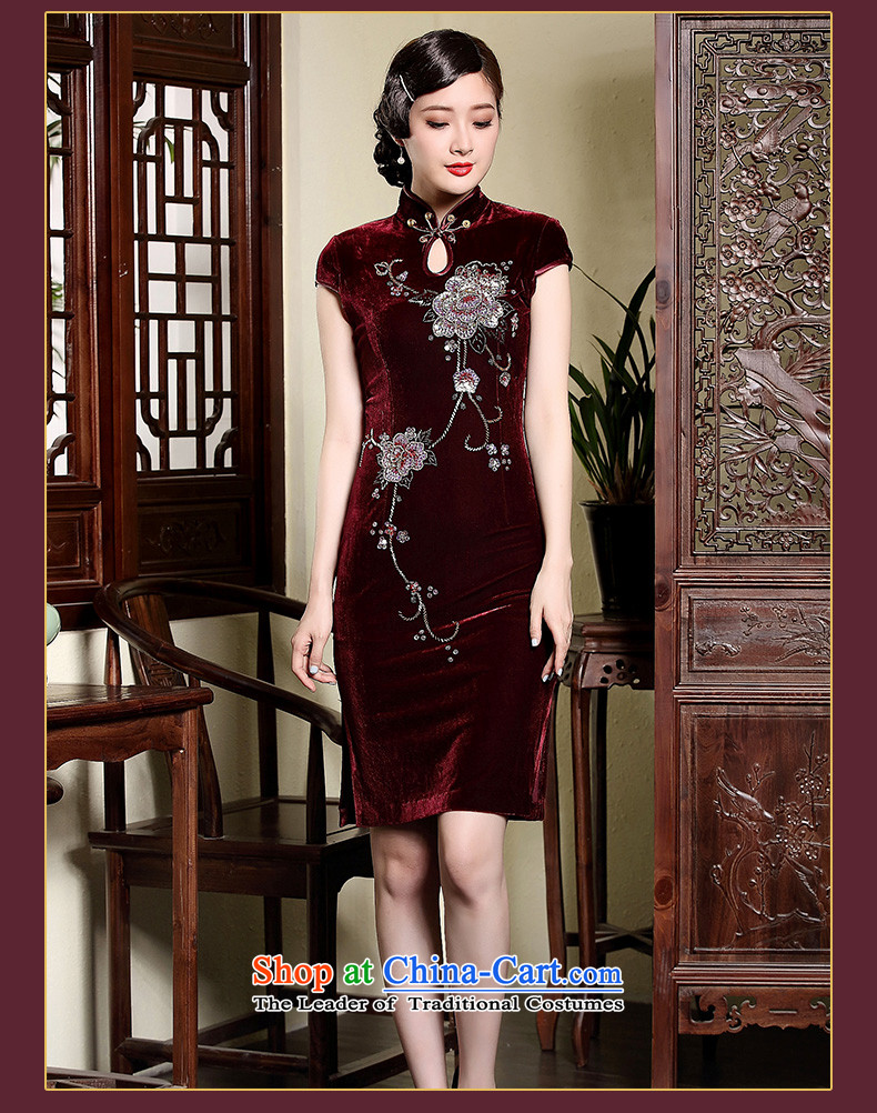 The fall of the new seal manually staple bead scouring pads tray clip cheongsam dress retro daily improved qipao red S pictures President, prices, brand platters! The elections are supplied in the national character of distribution, so action, buy now enjoy more preferential! As soon as possible.
